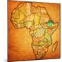 Ethiopia on Actual Map of Africa-michal812-Mounted Premium Giclee Print