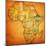 Ethiopia on Actual Map of Africa-michal812-Mounted Art Print