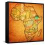 Ethiopia on Actual Map of Africa-michal812-Framed Stretched Canvas