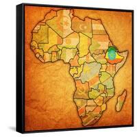 Ethiopia on Actual Map of Africa-michal812-Framed Stretched Canvas