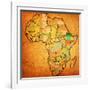 Ethiopia on Actual Map of Africa-michal812-Framed Art Print