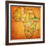 Ethiopia on Actual Map of Africa-michal812-Framed Art Print