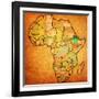 Ethiopia on Actual Map of Africa-michal812-Framed Art Print