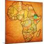 Ethiopia on Actual Map of Africa-michal812-Mounted Art Print