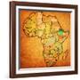 Ethiopia on Actual Map of Africa-michal812-Framed Art Print