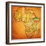 Ethiopia on Actual Map of Africa-michal812-Framed Art Print