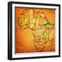 Ethiopia on Actual Map of Africa-michal812-Framed Art Print