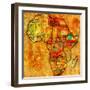 Ethiopia on Actual Map of Africa-michal812-Framed Art Print