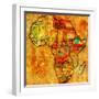 Ethiopia on Actual Map of Africa-michal812-Framed Art Print