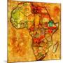 Ethiopia on Actual Map of Africa-michal812-Mounted Art Print