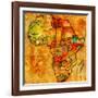 Ethiopia on Actual Map of Africa-michal812-Framed Art Print