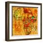 Ethiopia on Actual Map of Africa-michal812-Framed Art Print