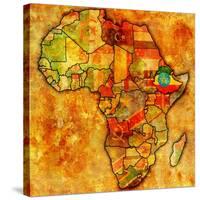 Ethiopia on Actual Map of Africa-michal812-Stretched Canvas