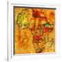 Ethiopia on Actual Map of Africa-michal812-Framed Art Print