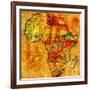 Ethiopia on Actual Map of Africa-michal812-Framed Art Print