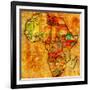 Ethiopia on Actual Map of Africa-michal812-Framed Art Print