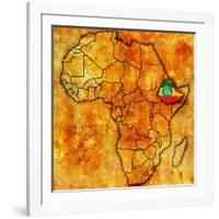 Ethiopia on Actual Map of Africa-michal812-Framed Art Print