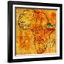 Ethiopia on Actual Map of Africa-michal812-Framed Art Print