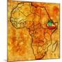 Ethiopia on Actual Map of Africa-michal812-Mounted Art Print
