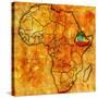 Ethiopia on Actual Map of Africa-michal812-Stretched Canvas