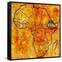 Ethiopia on Actual Map of Africa-michal812-Framed Stretched Canvas