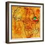 Ethiopia on Actual Map of Africa-michal812-Framed Art Print