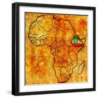 Ethiopia on Actual Map of Africa-michal812-Framed Art Print