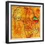 Ethiopia on Actual Map of Africa-michal812-Framed Art Print