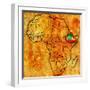 Ethiopia on Actual Map of Africa-michal812-Framed Art Print