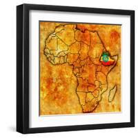 Ethiopia on Actual Map of Africa-michal812-Framed Art Print