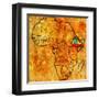 Ethiopia on Actual Map of Africa-michal812-Framed Art Print