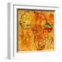 Ethiopia on Actual Map of Africa-michal812-Framed Art Print