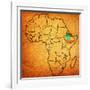 Ethiopia on Actual Map of Africa-michal812-Framed Art Print