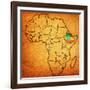 Ethiopia on Actual Map of Africa-michal812-Framed Art Print