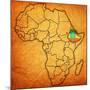 Ethiopia on Actual Map of Africa-michal812-Mounted Art Print