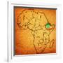 Ethiopia on Actual Map of Africa-michal812-Framed Art Print