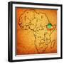 Ethiopia on Actual Map of Africa-michal812-Framed Art Print