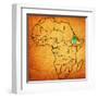 Ethiopia on Actual Map of Africa-michal812-Framed Art Print