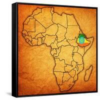 Ethiopia on Actual Map of Africa-michal812-Framed Stretched Canvas