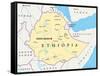 Ethiopia Political Map-Peter Hermes Furian-Framed Stretched Canvas