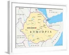 Ethiopia Political Map-Peter Hermes Furian-Framed Art Print