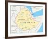 Ethiopia Political Map-Peter Hermes Furian-Framed Art Print