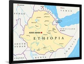 Ethiopia Political Map-Peter Hermes Furian-Framed Art Print