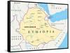Ethiopia Political Map-Peter Hermes Furian-Framed Stretched Canvas