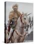 Ethiopian Horseman During British Queen Elizabeth II's Visit-John Loengard-Stretched Canvas