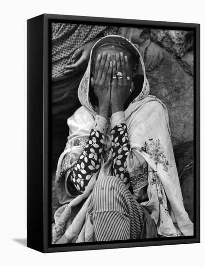 Ethiopian Woman Covering Her Face with Her Hands-Alfred Eisenstaedt-Framed Stretched Canvas