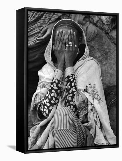 Ethiopian Woman Covering Her Face with Her Hands-Alfred Eisenstaedt-Framed Stretched Canvas