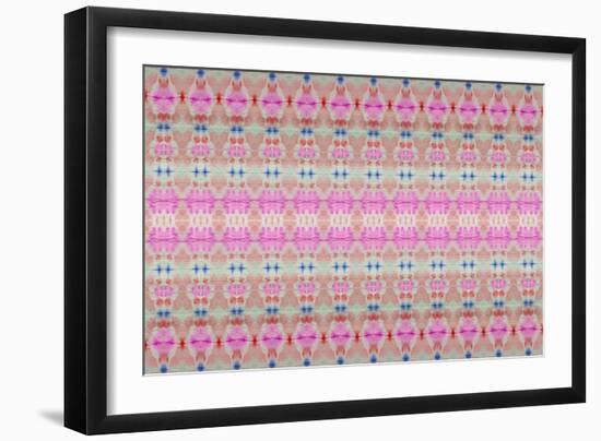 Ethnic Brush. Multicolor Dyed Abstract. Colored Tie Dye Print. Dyed Stroke. Rainbow Geo Batik. Trad-Q3kiaPictures-Framed Art Print