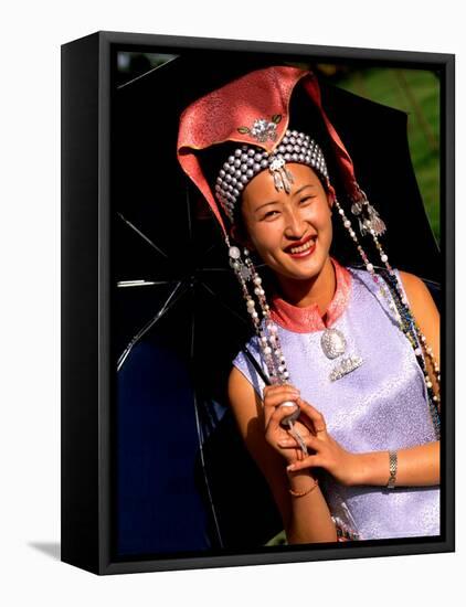 Ethnic Dancer in Traditional Costume in Kumming, Yunnan, China-Bill Bachmann-Framed Stretched Canvas