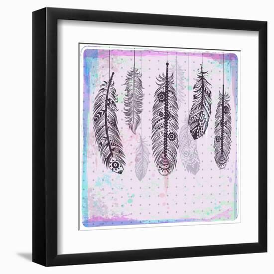 Ethnic Dream Catcher-transiastock-Framed Art Print